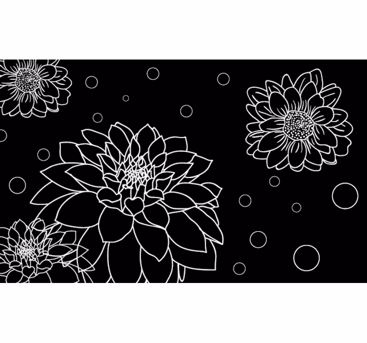Blind bedroom with abstract floral design - TenStickers