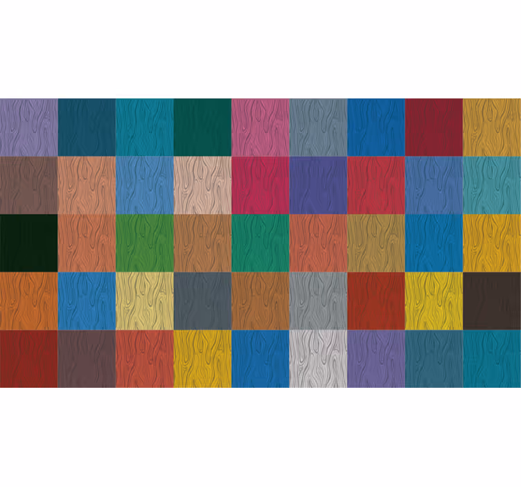 Blind bedroom vinyl rug colorful blocks - TenStickers