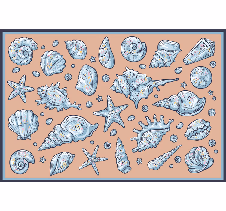 Blind bedroom seashell drawings - TenStickers