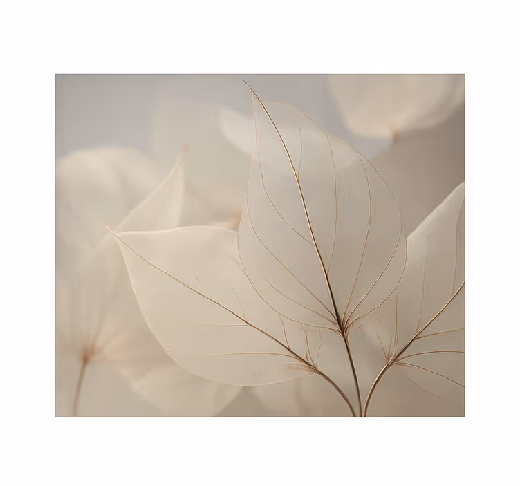 Living room blind with white skeletal leaves design - TenStickers