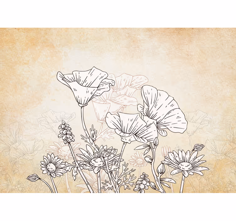 Vintage meadow living room blind - TenStickers