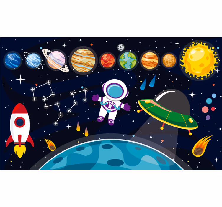 Blind children colorful cartoon space - TenStickers