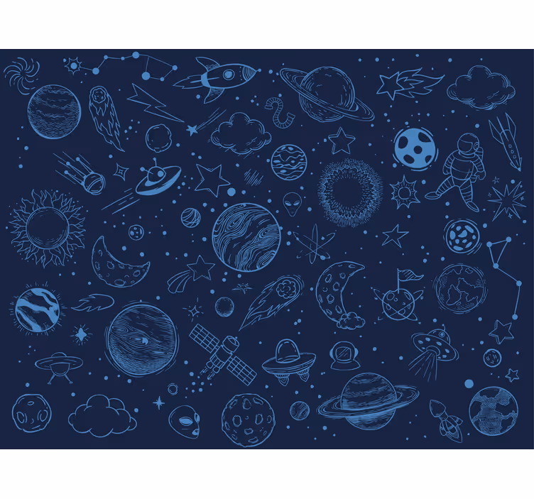 Blind children exploring many space symbols - TenStickers