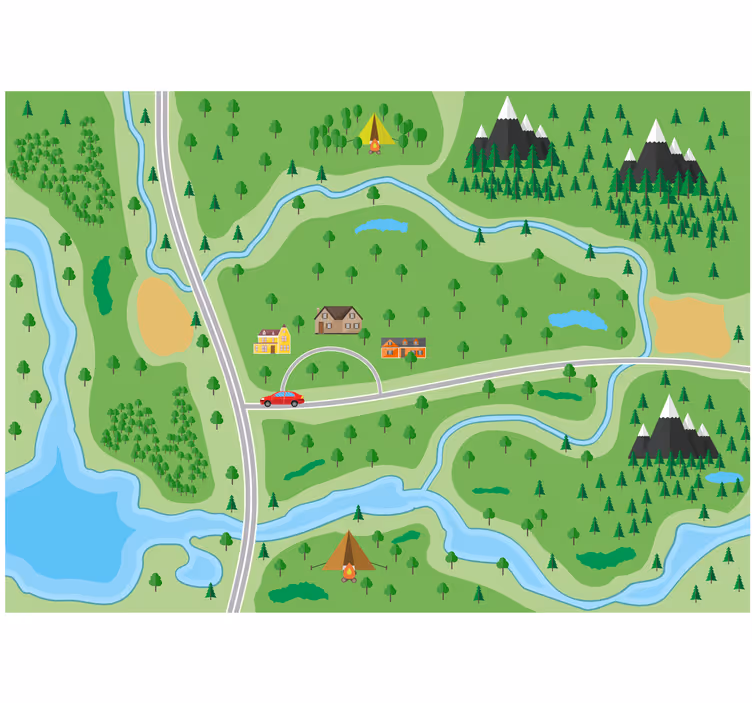 Blind children mountain trail map - TenStickers