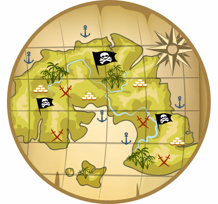 Blind children pirate treasure map adventure - TenStickers
