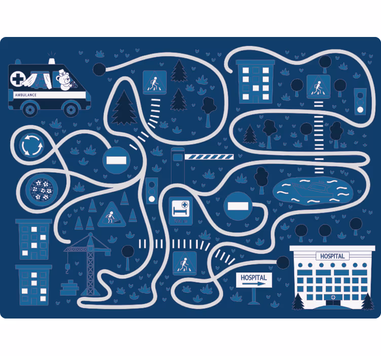 Blind children nordic blue pathway - TenStickers