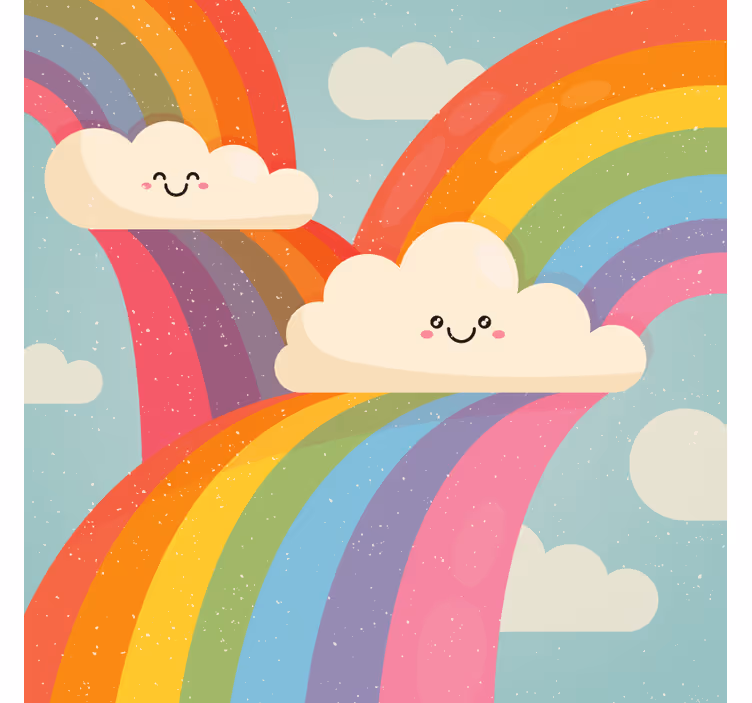 Blind children enjoy rainbows in clouds - TenStickers