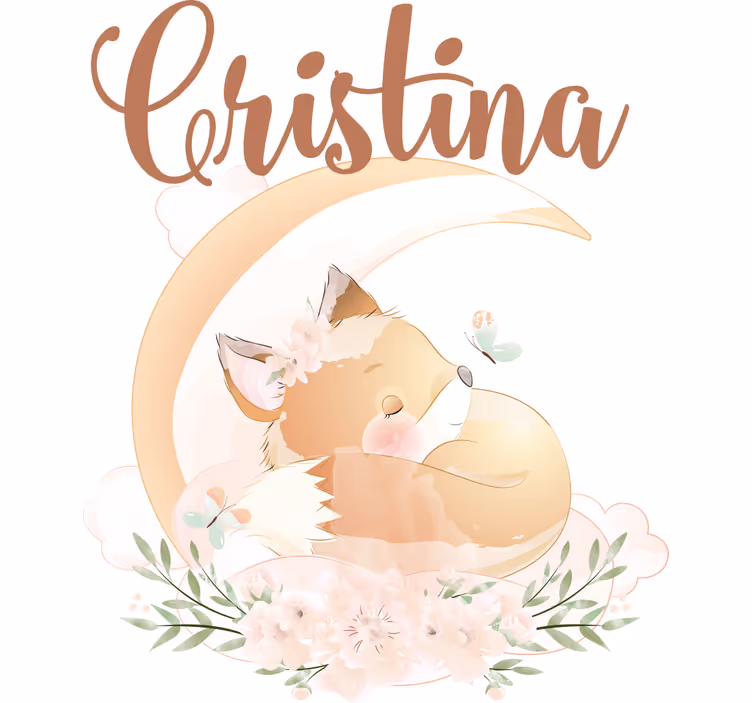 Blind children cute fox personalized for girl - TenStickers