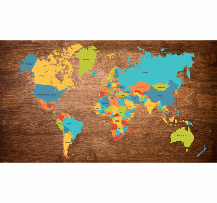 Blind children wooden triptych worldmap - TenStickers