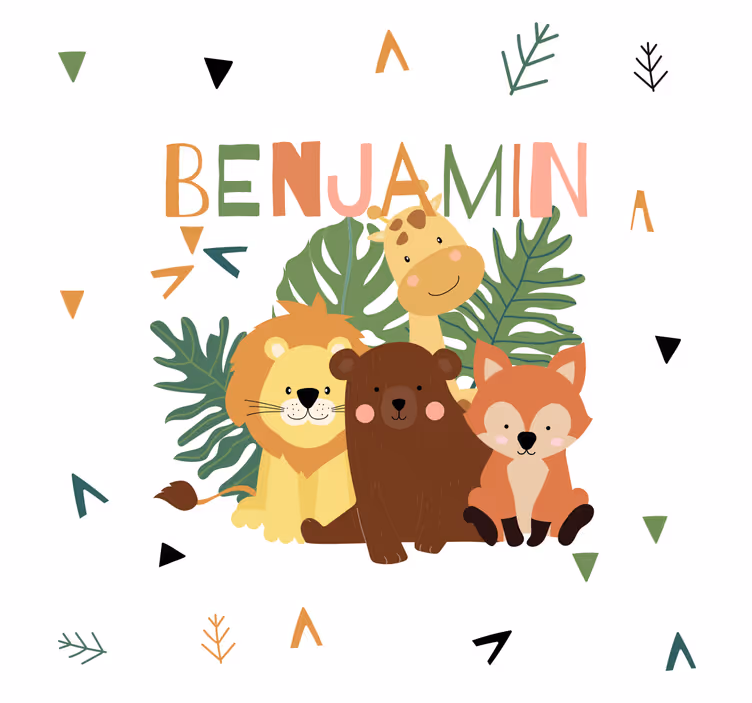 Blind children adore cute wild animals with leaves - TenStickers
