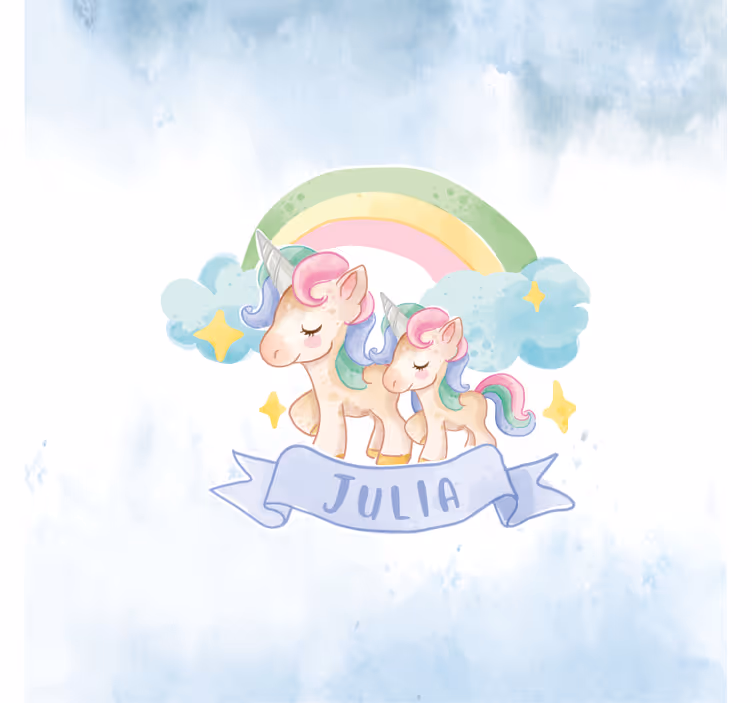 Blind children and joyful unicorns on a rainbow - TenStickers