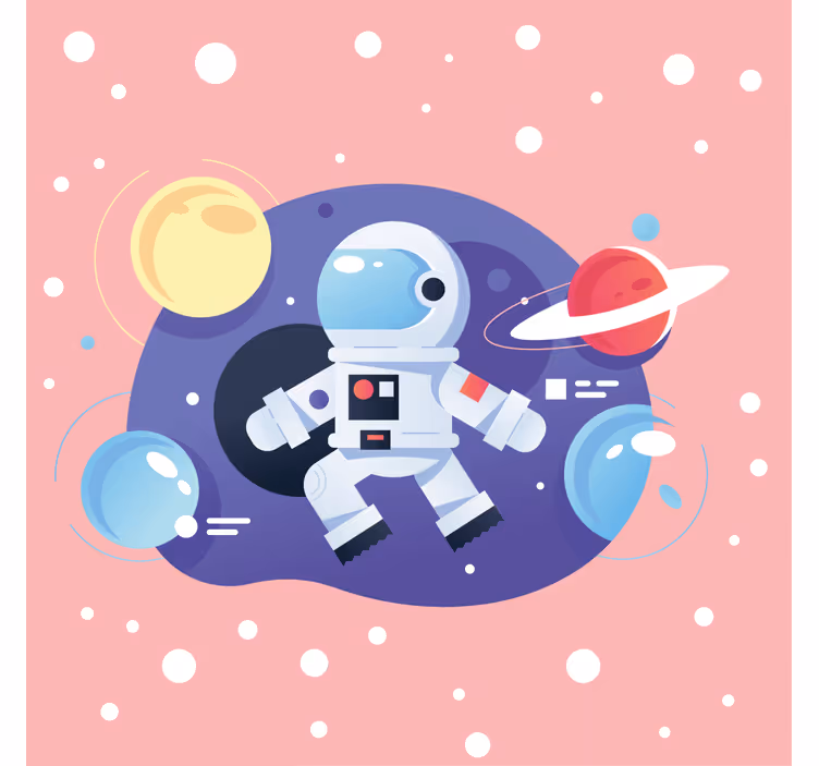 Blind children cartoon various spaceman symbols - TenStickers