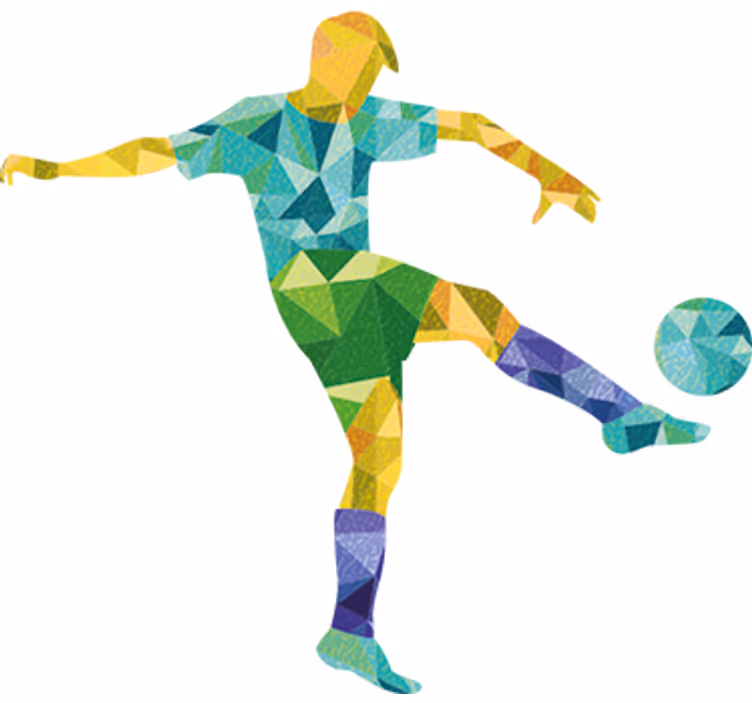 Blind teens geometric football vinyl illustration - TenStickers