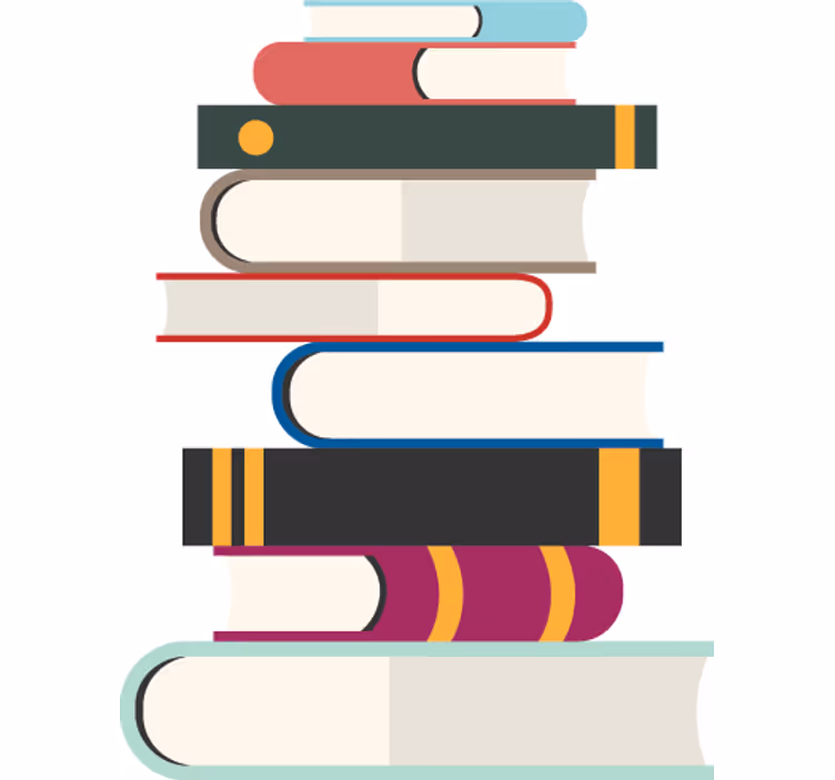 Blind teens stacked books adhesive - TenStickers