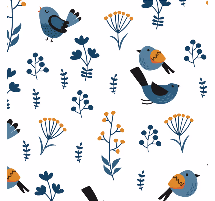 Blind teens leaves and birds - TenStickers