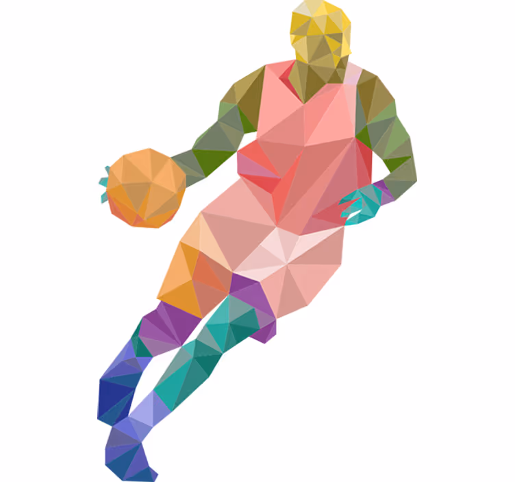 Blind teens origami basketball wall decal - TenStickers