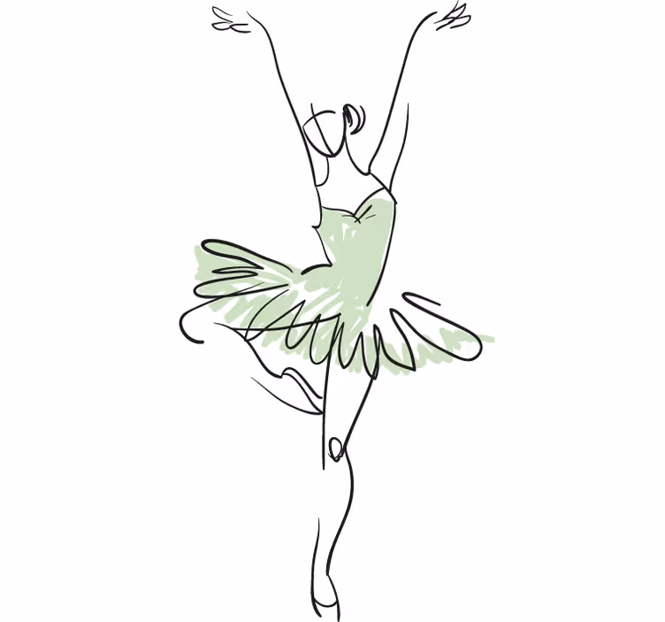 Blind teens ballerina sketch wall decal - TenStickers