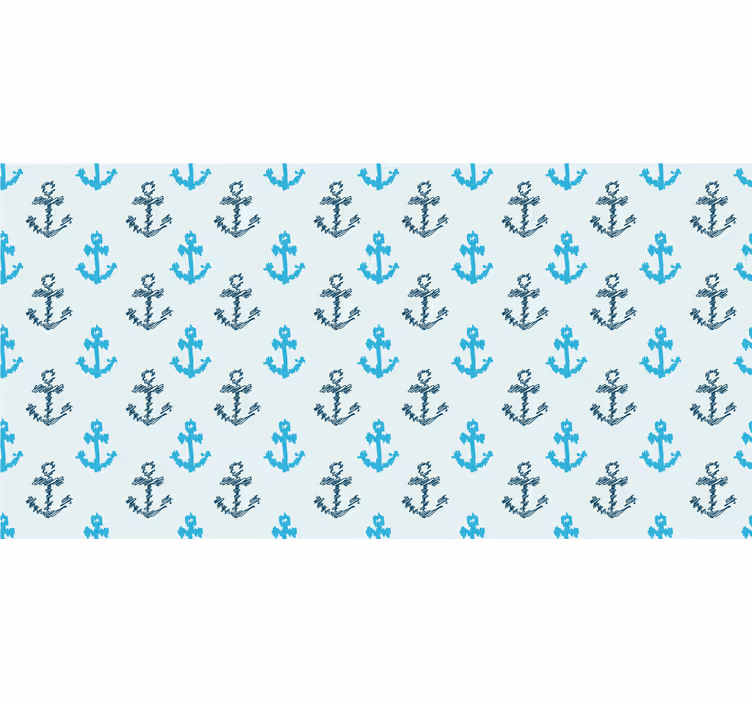 Blind teens in a distorted blue anchors pattern - TenStickers