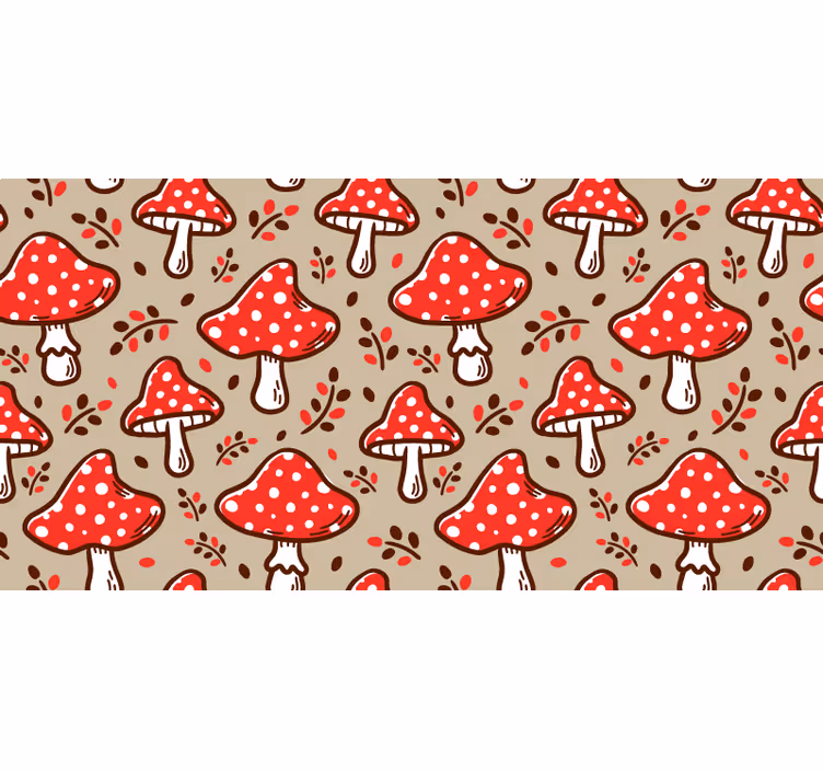 Blind beige typical mushrooms on beige background - TenStickers