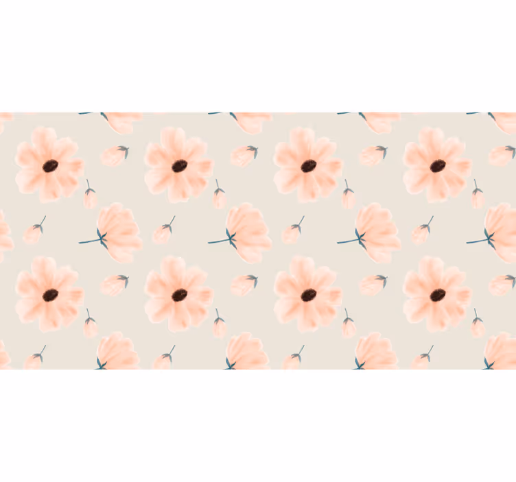 Blind beige big floral aquarelle pattern - TenStickers