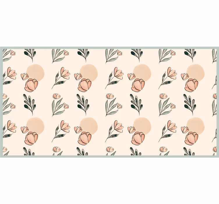 Blind beige modern pastel floral watercolors - TenStickers