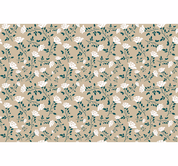 Blind beige white vintage rose pattern - TenStickers