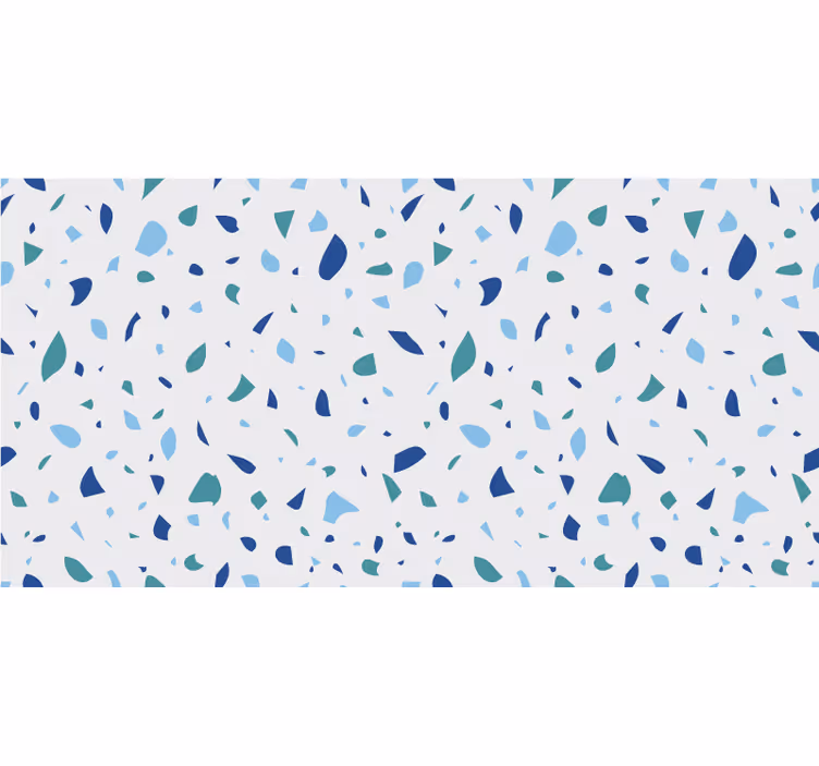 White window blind in blue terrazzo tones - TenStickers