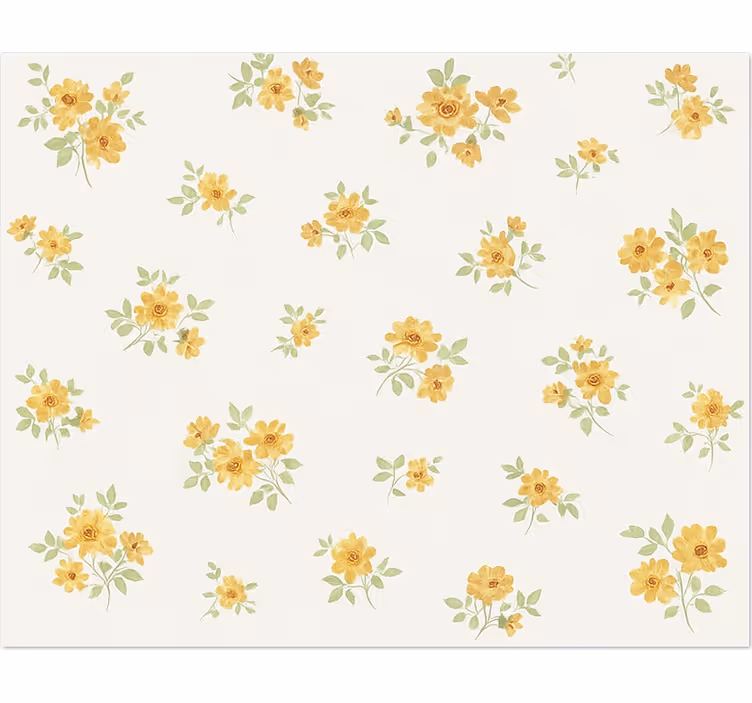 White window blind with delicate floral print - TenStickers