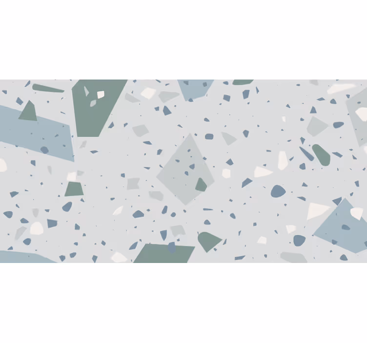Bathroom blind in blue and white terrazzo - TenStickers