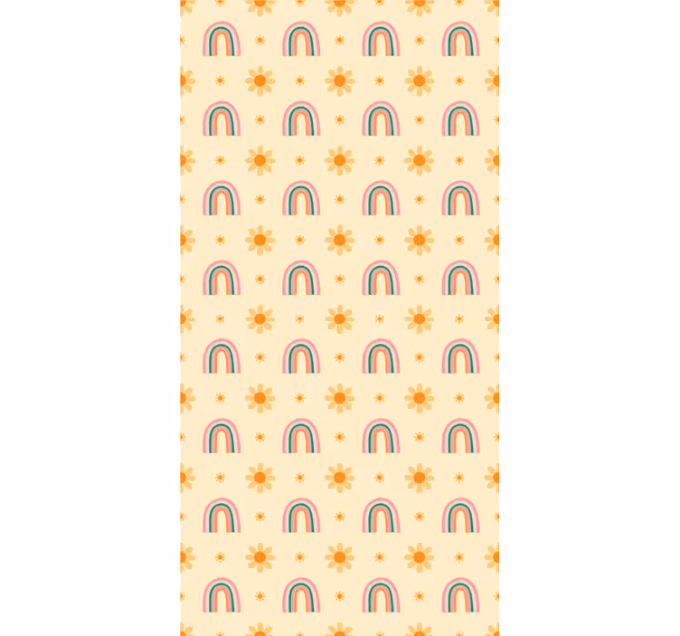 Floral roller blind with yellow rainbows - TenStickers
