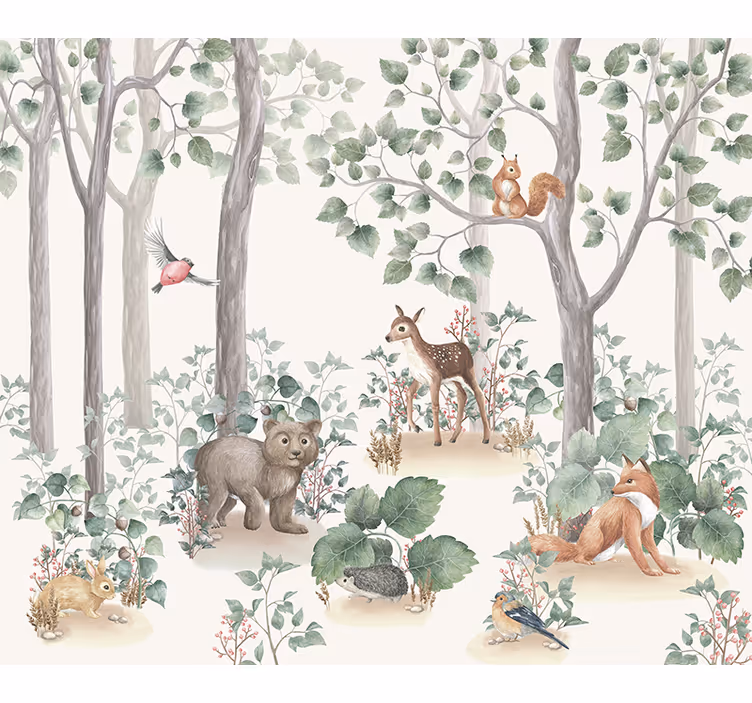 Nursery roller blind woodland creatures - TenStickers