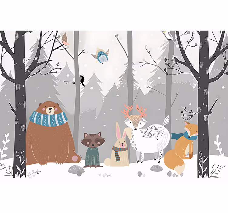Nursery roller blind forest animal cartoon design - TenStickers