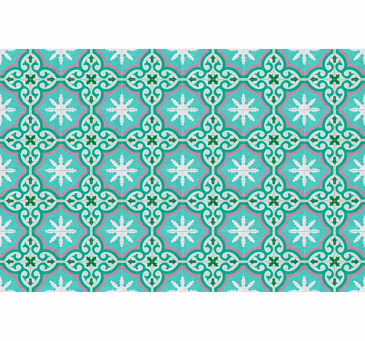 Retro roller blind green hydraulic tile - TenStickers