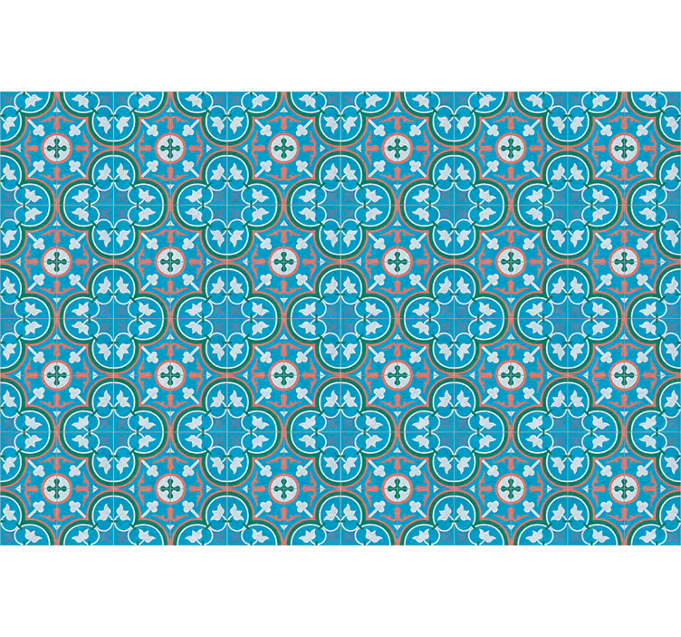 Retro roller blind blue hydraulic tile - TenStickers