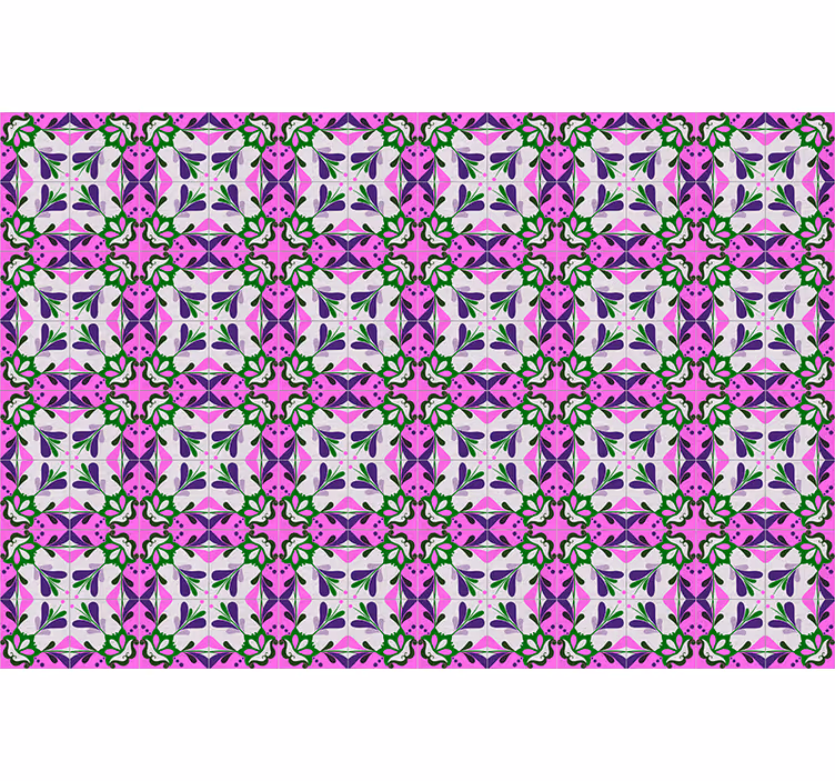 Retro roller blind in pink hydraulic tile - TenStickers