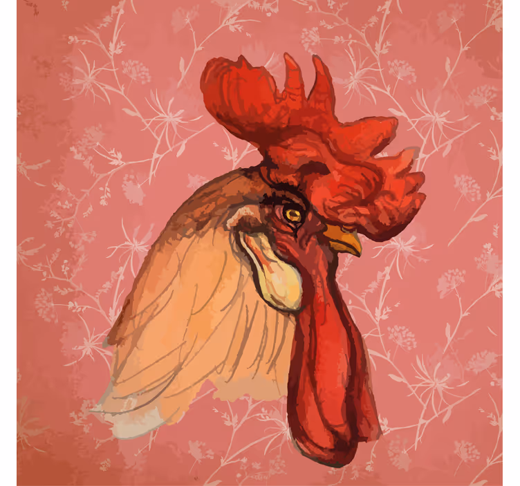 Animals blind rooster illustration - TenStickers