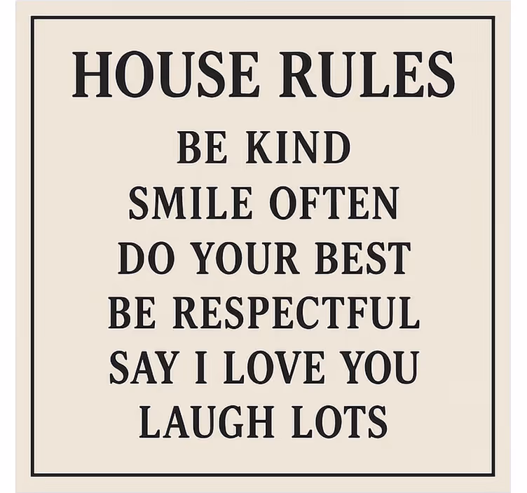 Text blind essential house guidelines - TenStickers