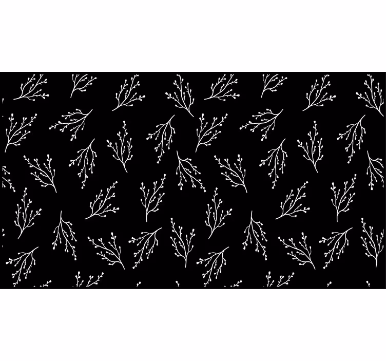 Black roller blind with nordic thin branches design - TenStickers