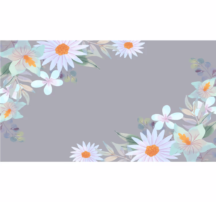 Blind grey gray and blue watercolor flowers - TenStickers