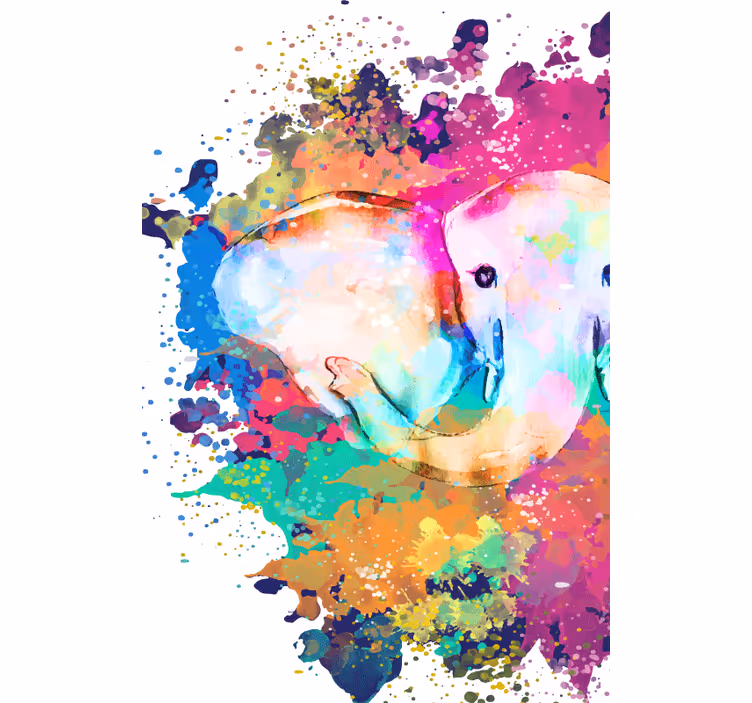 Bathroom blind in bright colorful elephant design - TenStickers