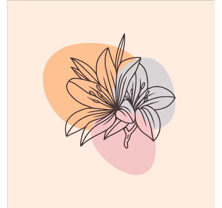 Blind office cute pair of flowers minimalist design - TenStickers