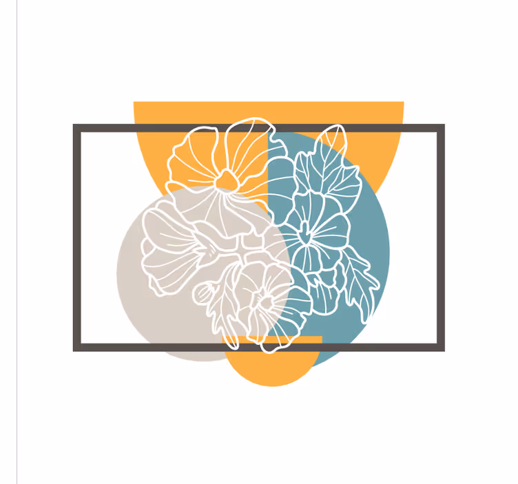 Blind office cute minimalist rectangle and flowers - TenStickers