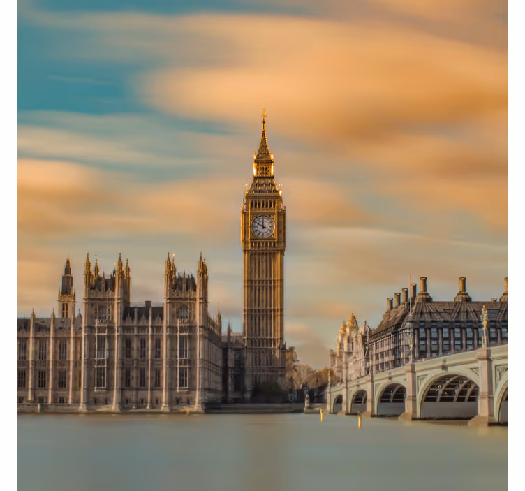 Blind office big ben modern photography print - TenStickers