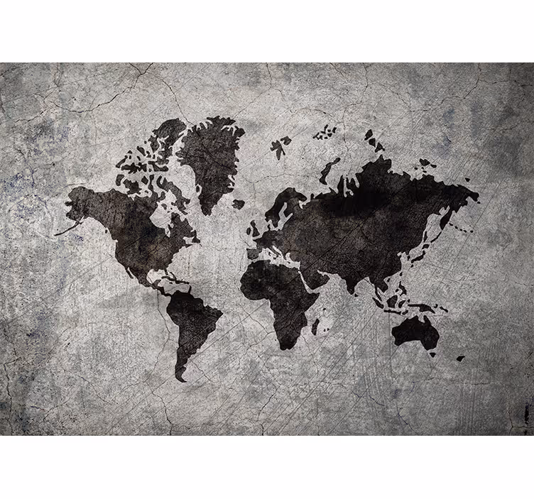 World map roller blind industrial style design - TenStickers