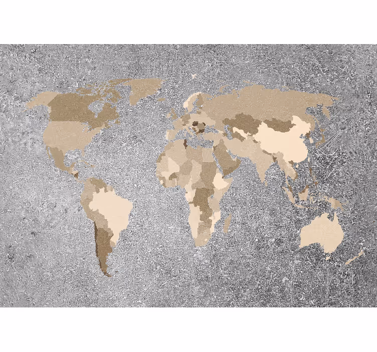 World map roller blind retro world map in grey - TenStickers