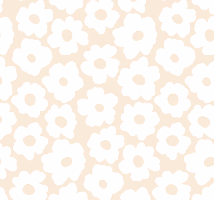 Living room blind white poppy - TenStickers