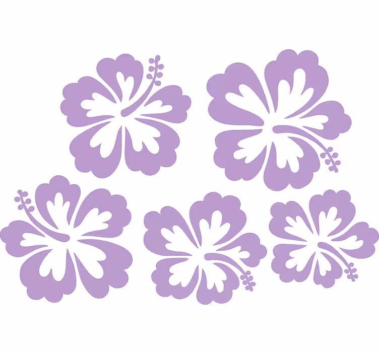 Master bedroom shades lilac hibiscus flowers silhouette - TenStickers