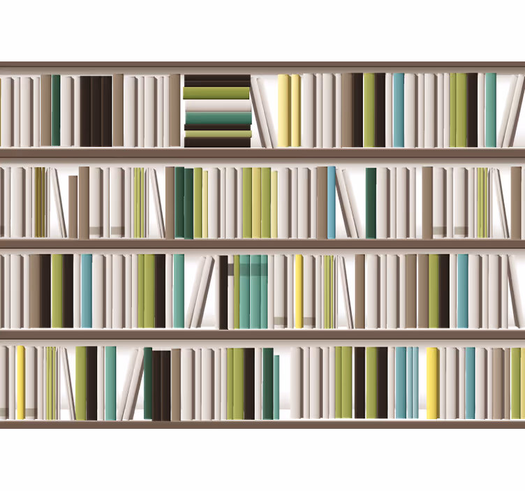 Rustic blind for organized bookshelf - TenStickers