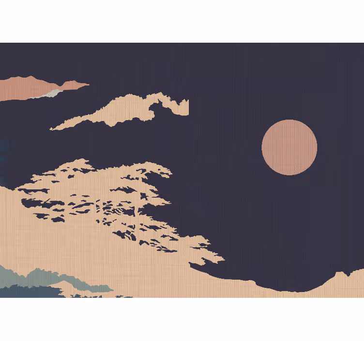 Rustic blind in japandi style dark forest design - TenStickers
