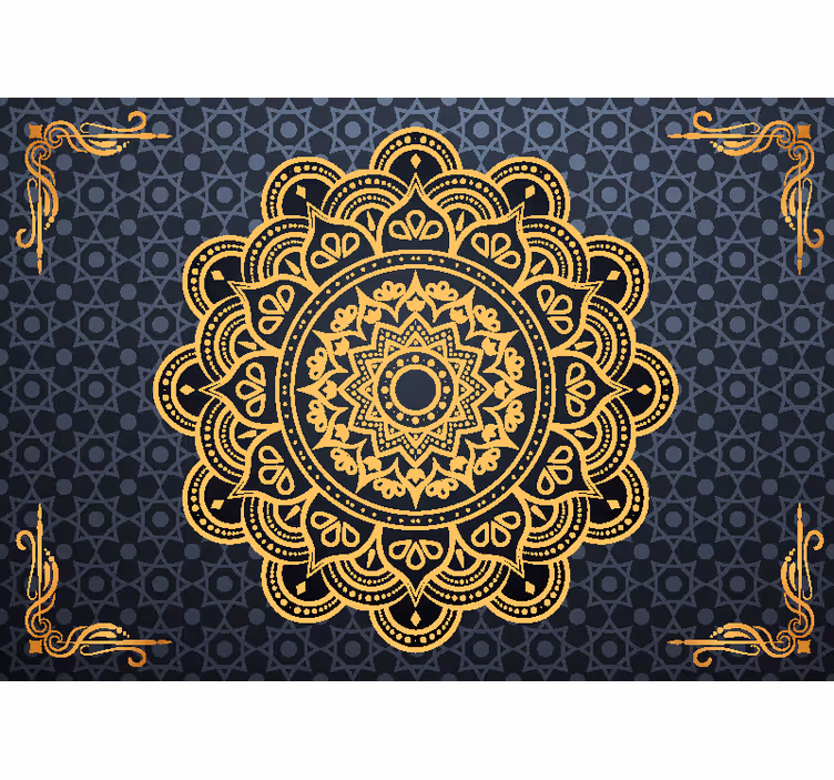 Zen blind golden mandala wall mural - TenStickers